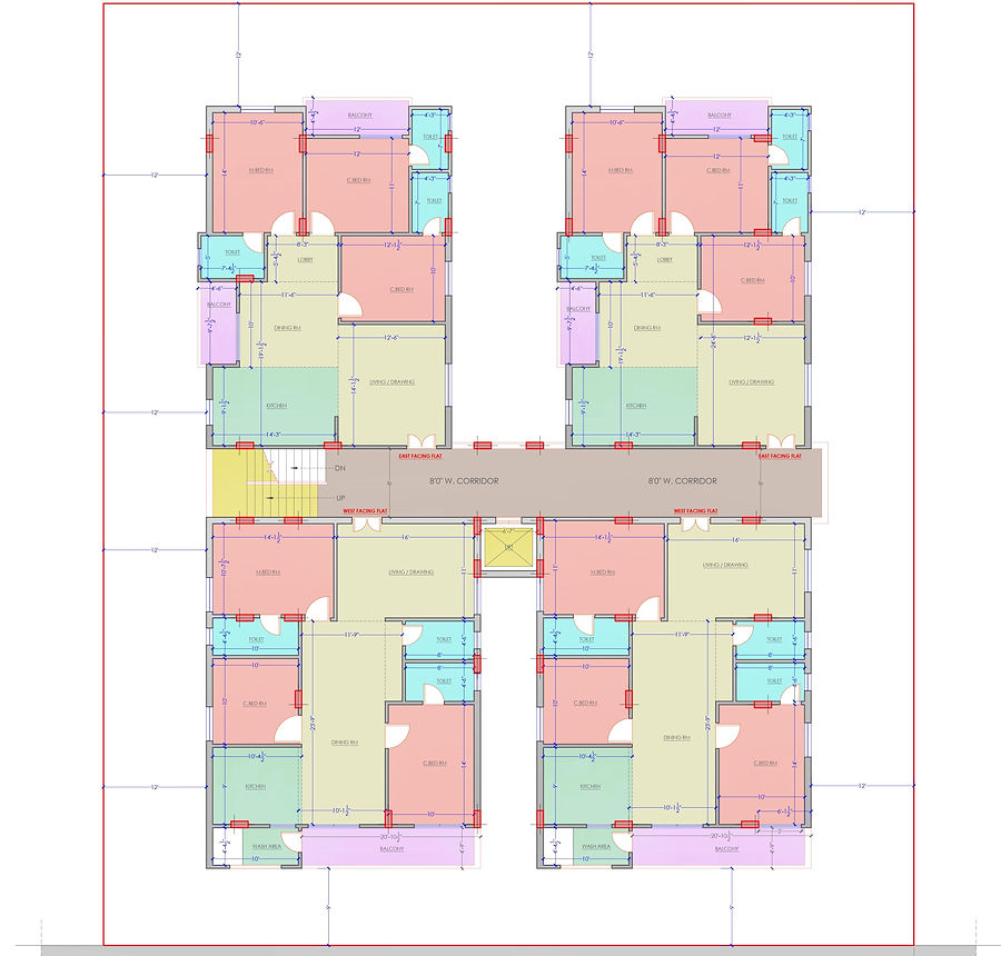 final floor plan with column marking - MS RN HOMES - 1st,2nd,3rd,4th & 5th FLOOR PLAN_pag