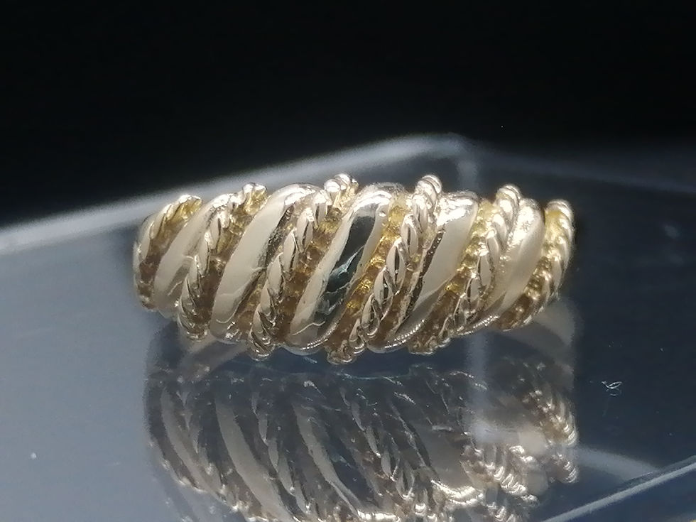 Thumbnail: 9ct Yellow Gold Rope Twist Dome Top Ring
