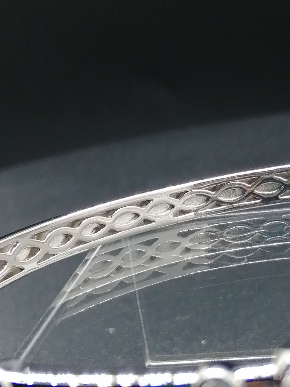 Thumbnail: 925 Silver CZ Bubble Art Bangle