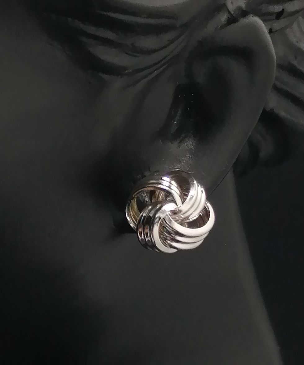 Thumbnail: 9ct White Gold Open Knot Stud Earrings