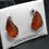 Thumbnail: 925 Silver Cognac Amber Fancy Flute Earrings