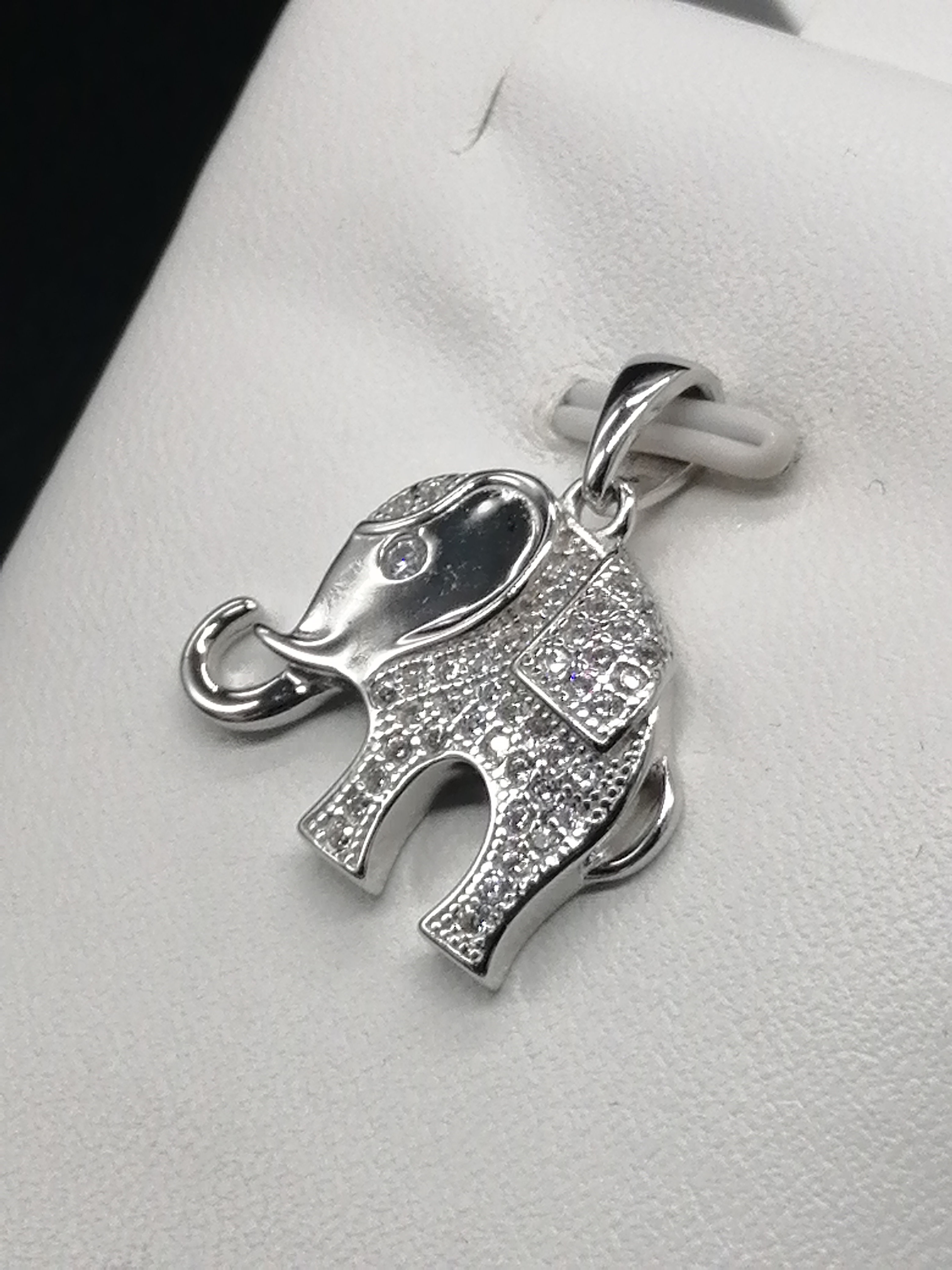 925 Silver CZ Elephant Charm