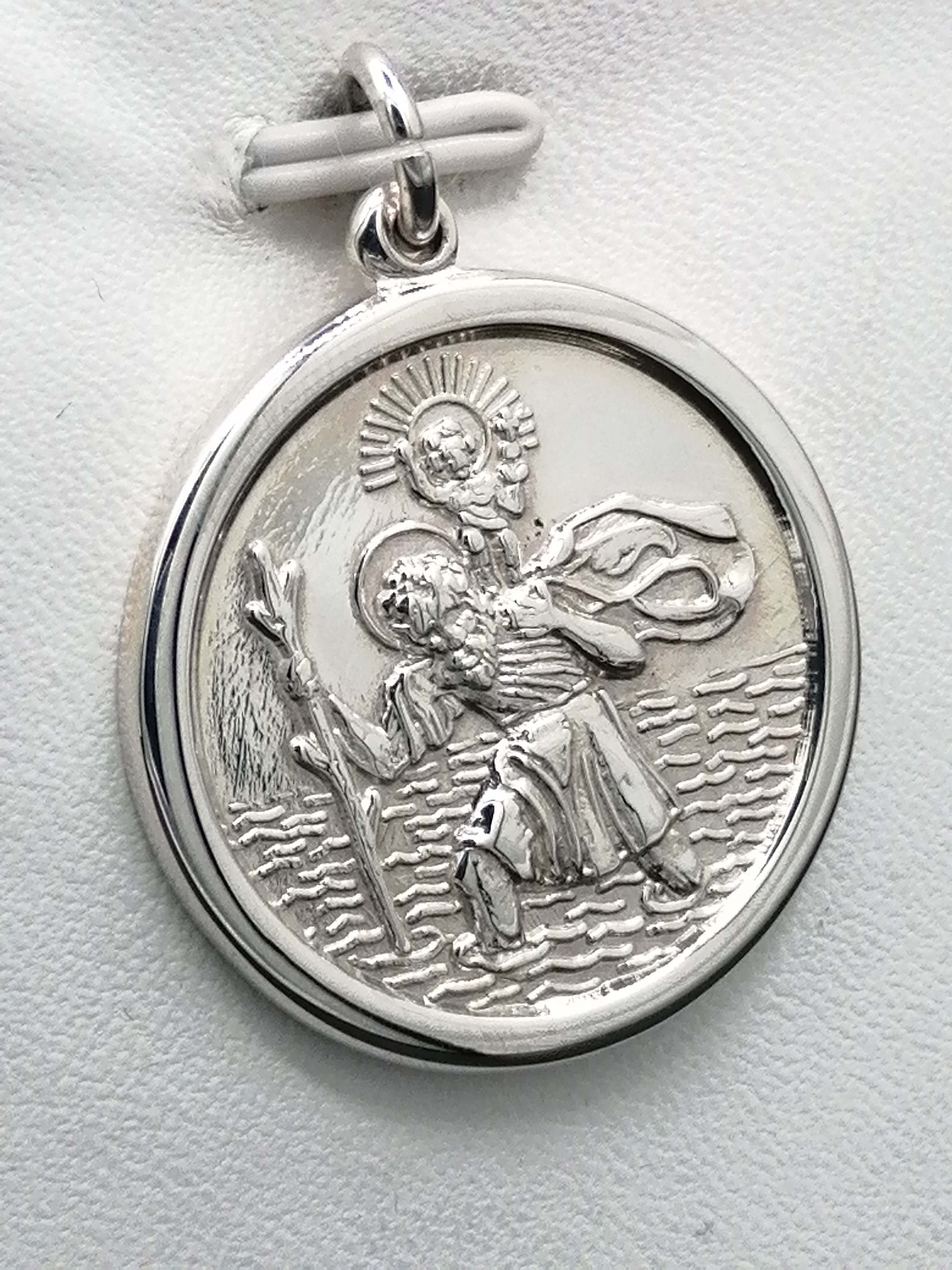 925 Silver Polished St Christopher