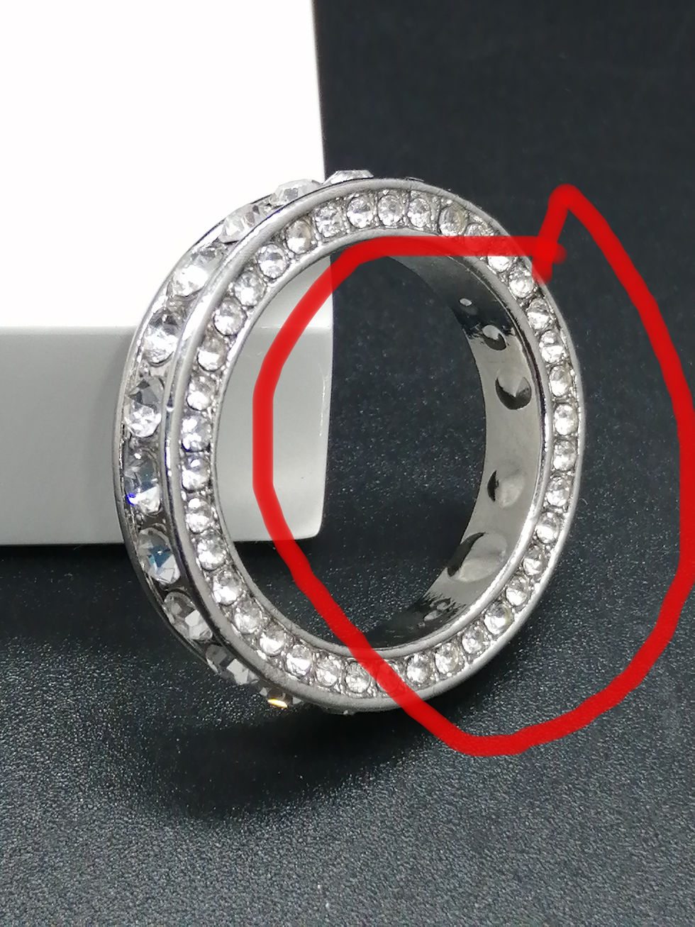 Thumbnail: Silver Crystal Band Ring - Defect Discount
