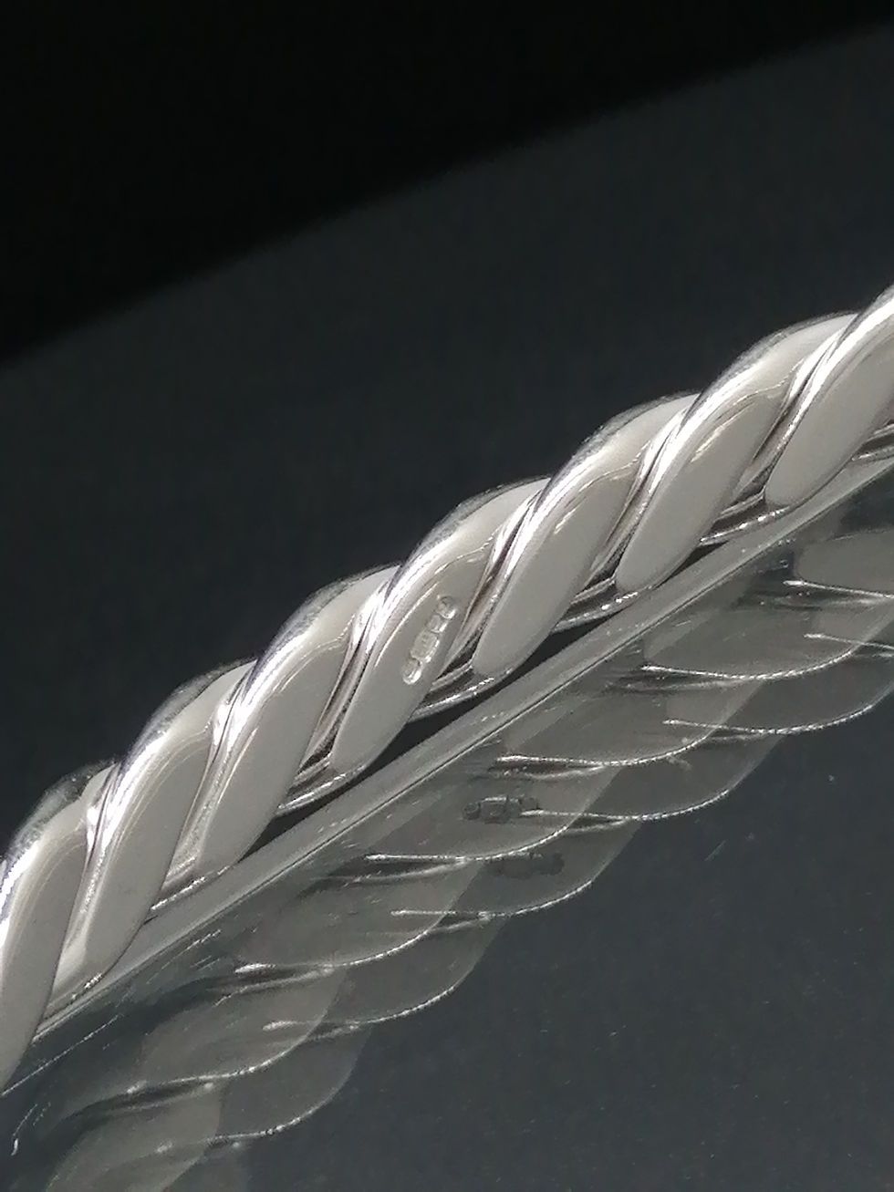 Thumbnail: 925 Silver Twisted Torque Bangle