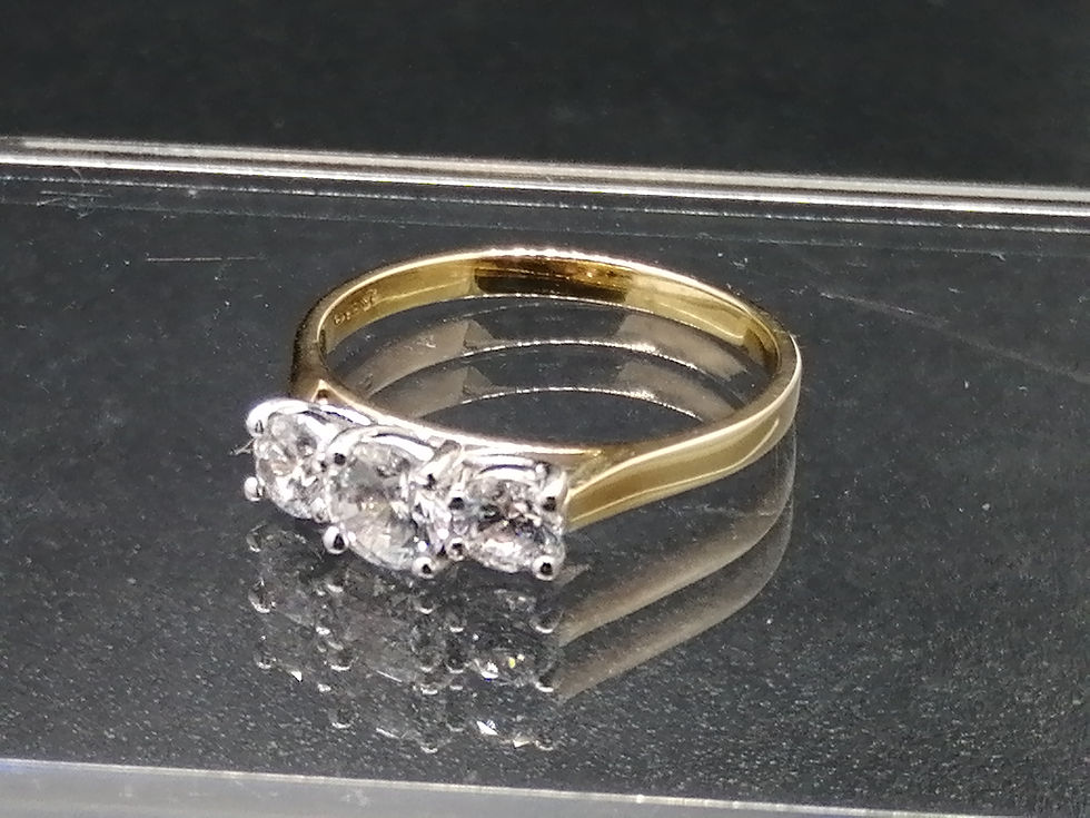 Thumbnail: 9ct Yellow Gold CZ 3 Stone Ring