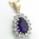 Thumbnail: 9ct Gold Amethyst & CZ Tear Drop Cluster Pendant