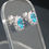 Thumbnail: 925 Silver Light Blue CZ Cluster Stud Earrings