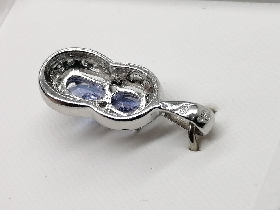 Thumbnail: 9ct White Gold Tanzanite & Diamond Cluster Pendant
