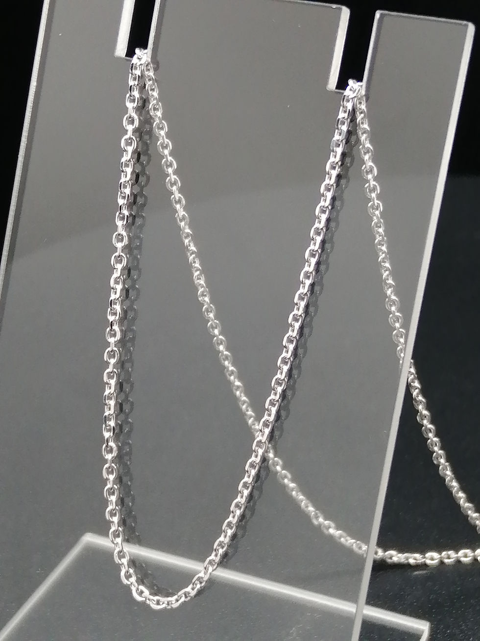 Thumbnail: 9ct White Gold D/C Trace Chain