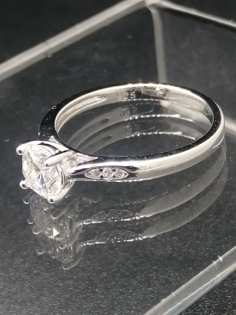 Thumbnail: 925 Silver CZ Solitaire Ring