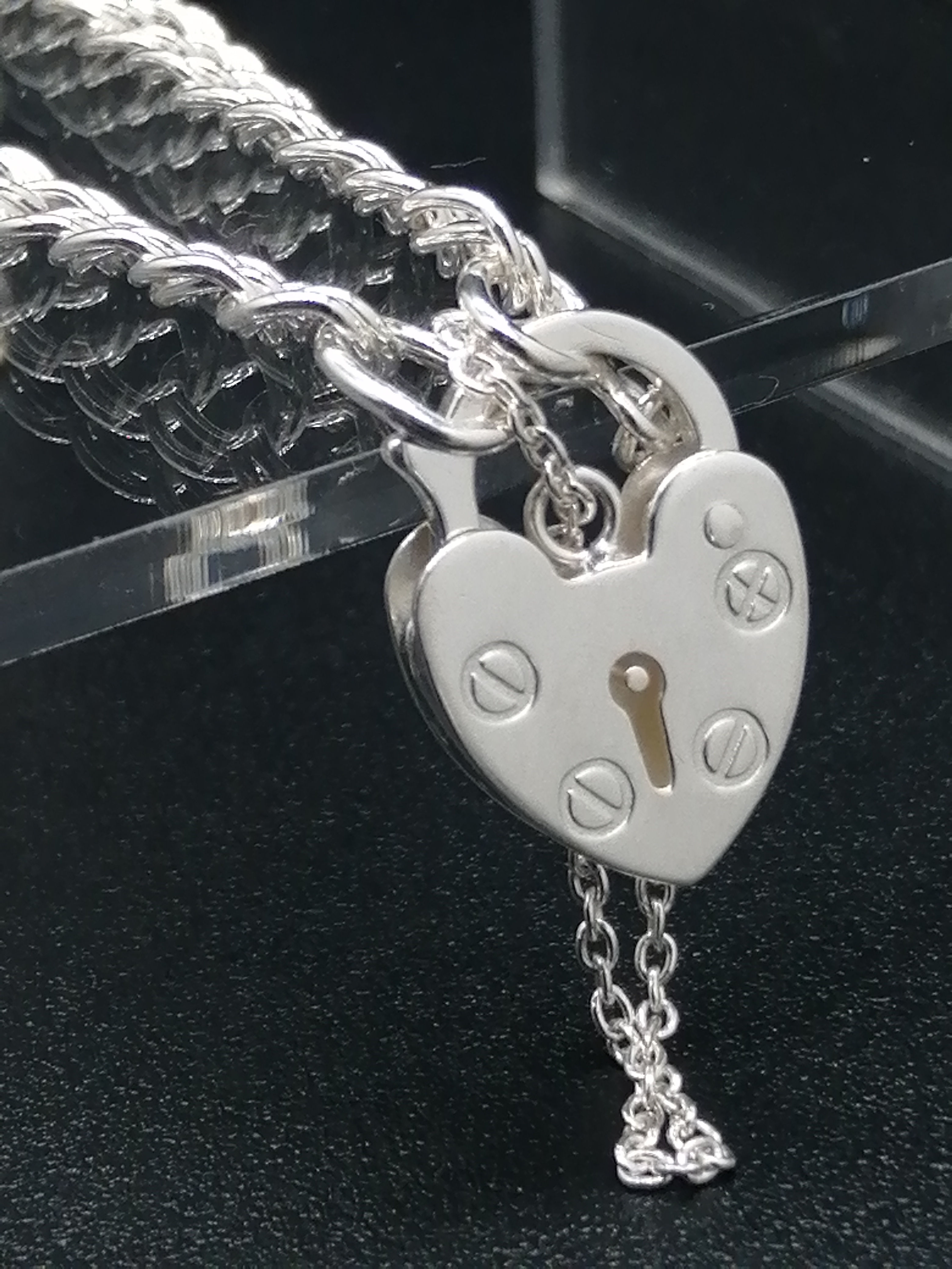925 Silver Double Link Charm Bracelet