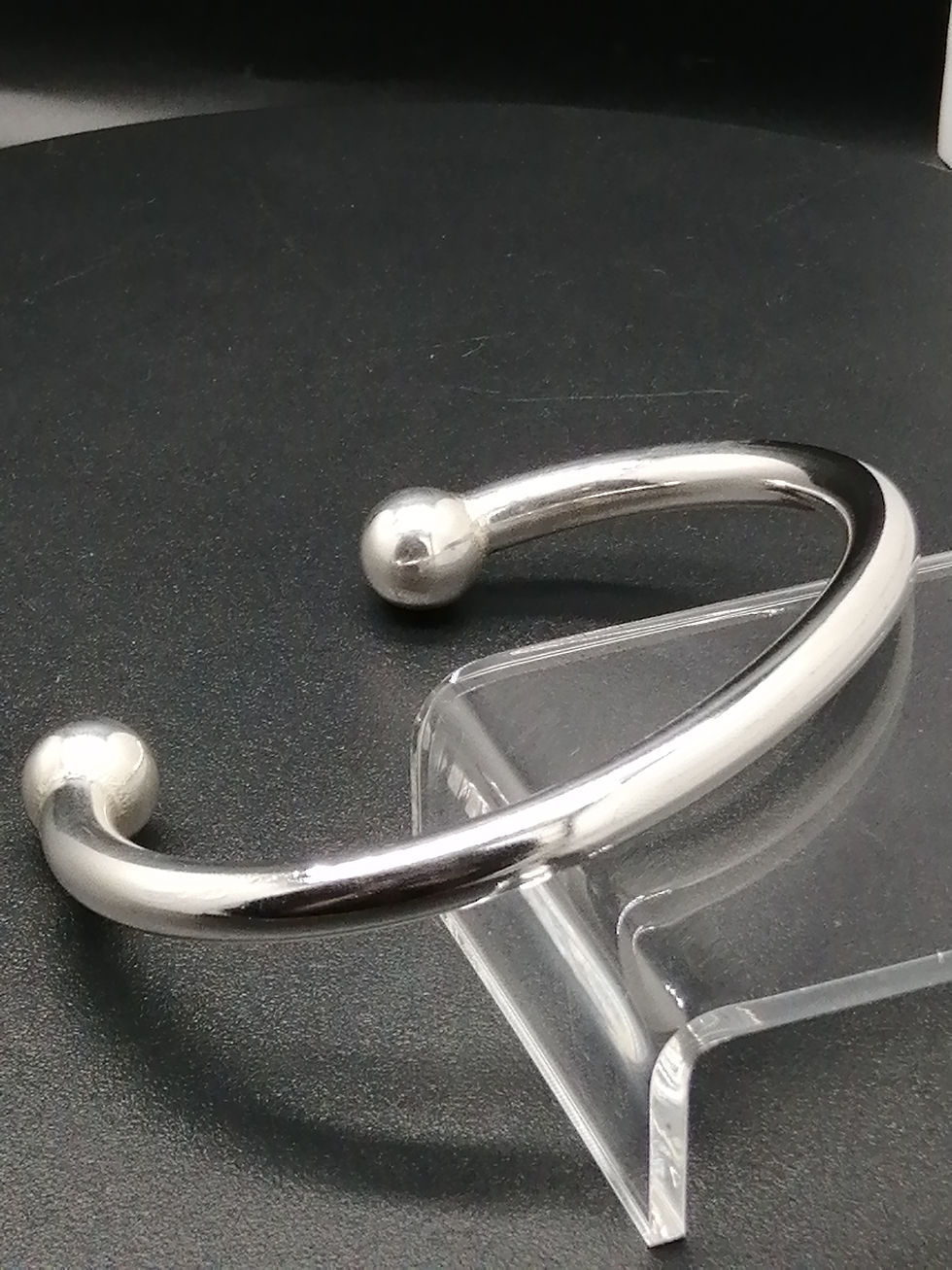 Thumbnail: 925 Silver Heavy Tube Torque Bangle