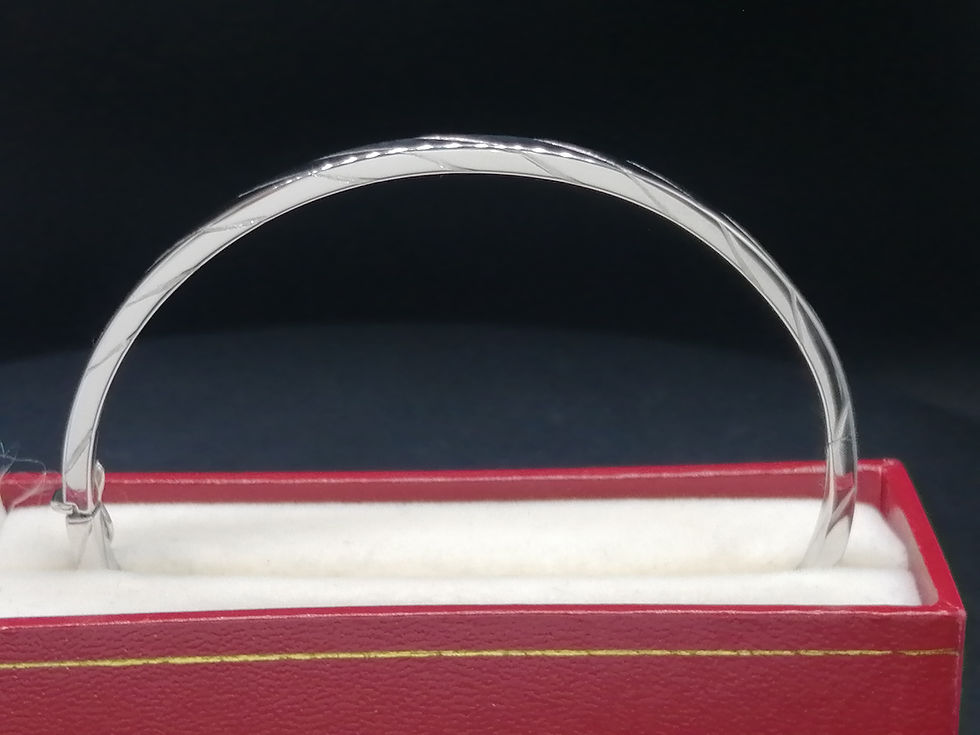 Thumbnail: 9ct White Gold Flat Cable Twist Bangle