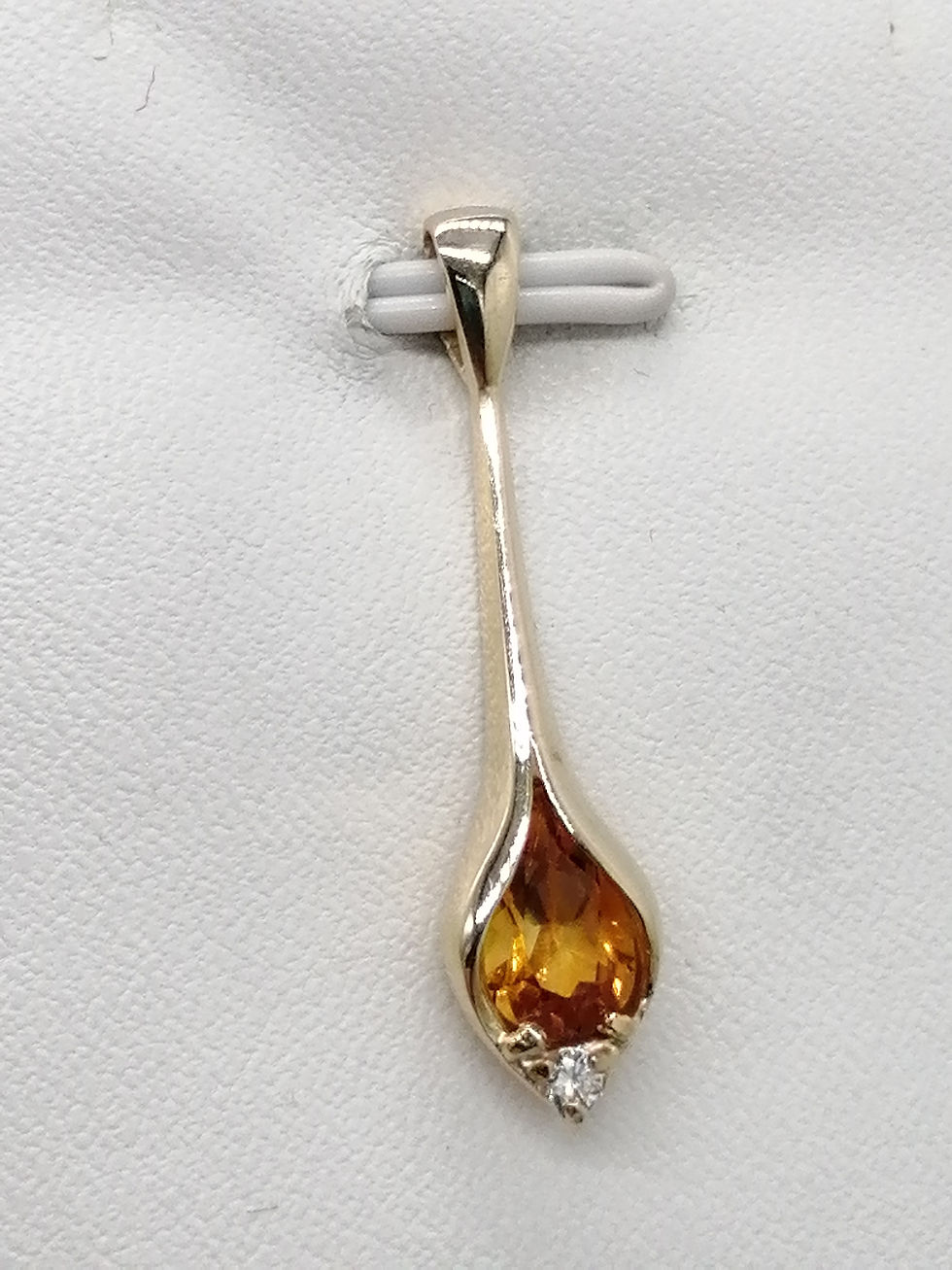 Thumbnail: 9ct Gold Citrine & CZ Teardrop Pendant