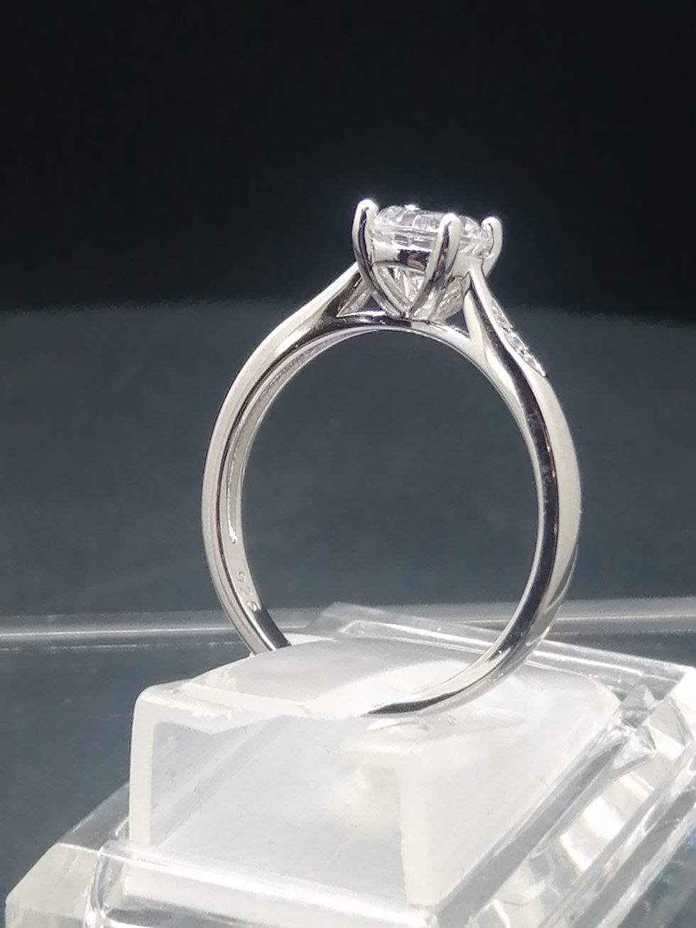 Thumbnail: 925 Silver CZ Solitaire Ring