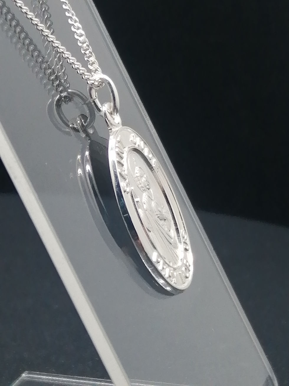 Thumbnail: 925 Silver St Jude Oval Pendant