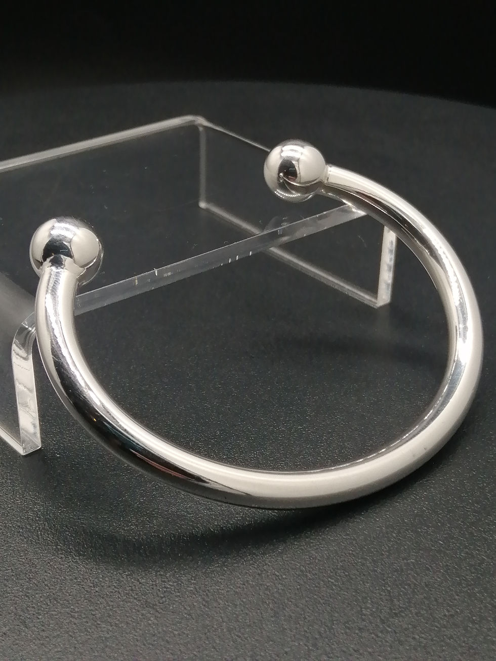 Thumbnail: 925 Silver HEAVY Tube Torque Bangle