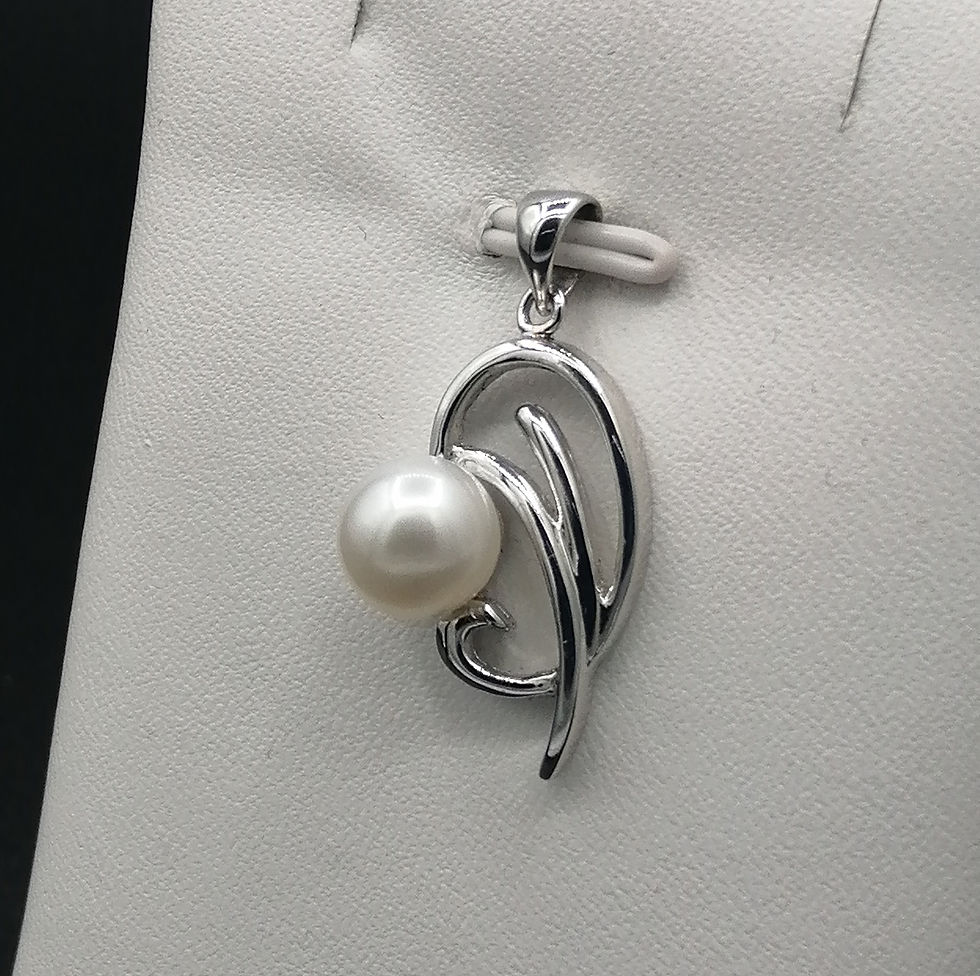 Thumbnail: 925 Silver Oval Spray Pearl Pendant
