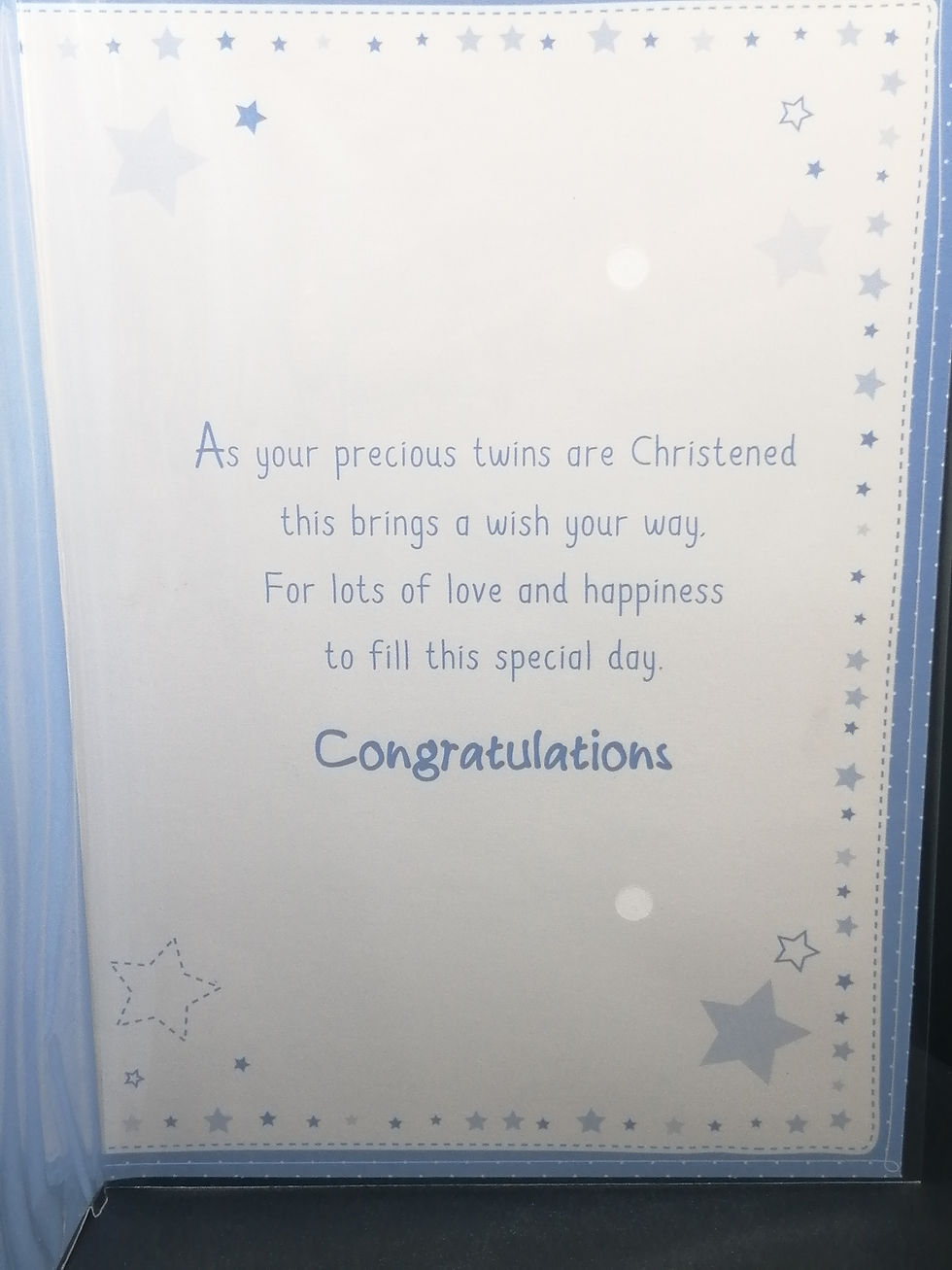Thumbnail: Christening of Your Precious Twins Card - Boys