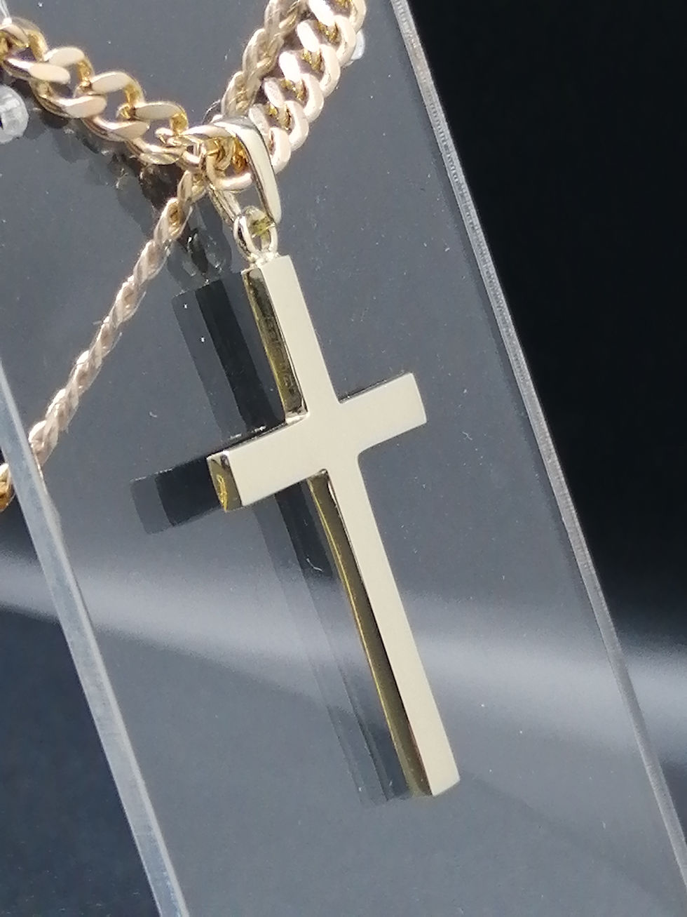 Thumbnail: 9ct Yellow Gold Plain Cross Pendant