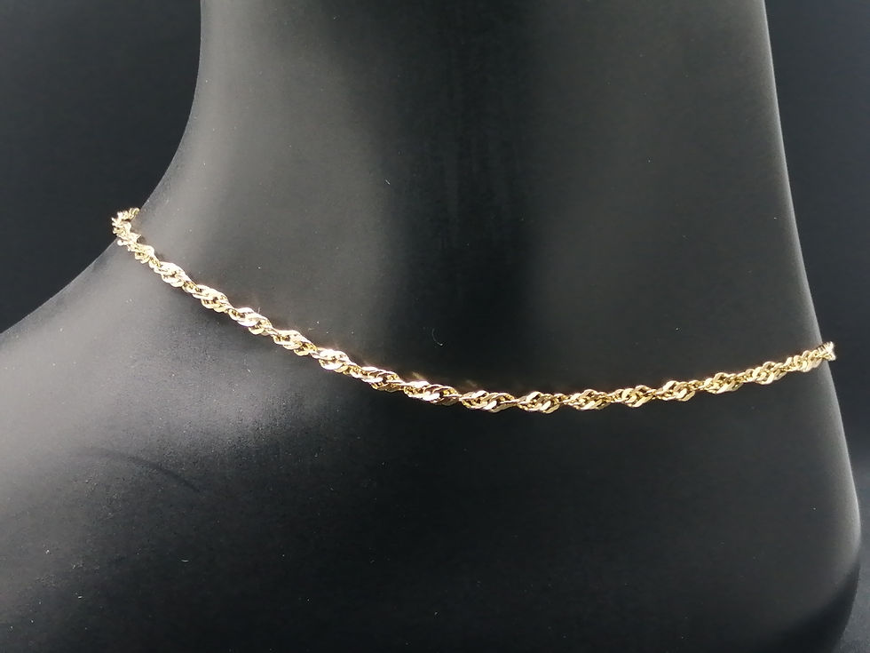 Thumbnail: 9ct Yellow Gold D/C Twist Anklet