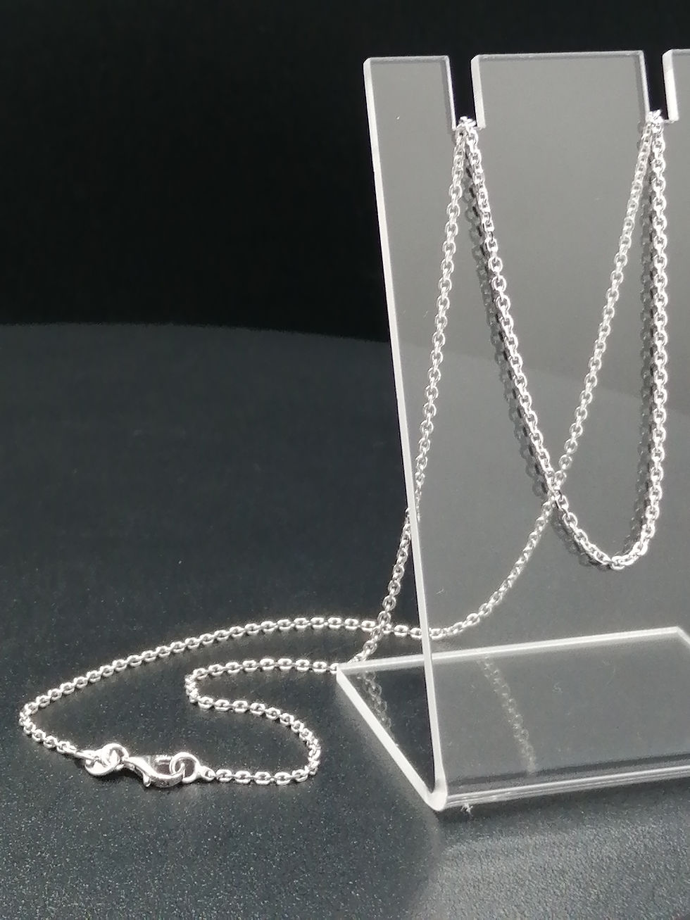 Thumbnail: 9ct White Gold D/C Trace Chain