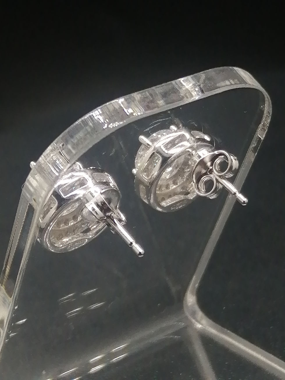 Thumbnail: 925 Silver CZ Cluster Stud Earrings