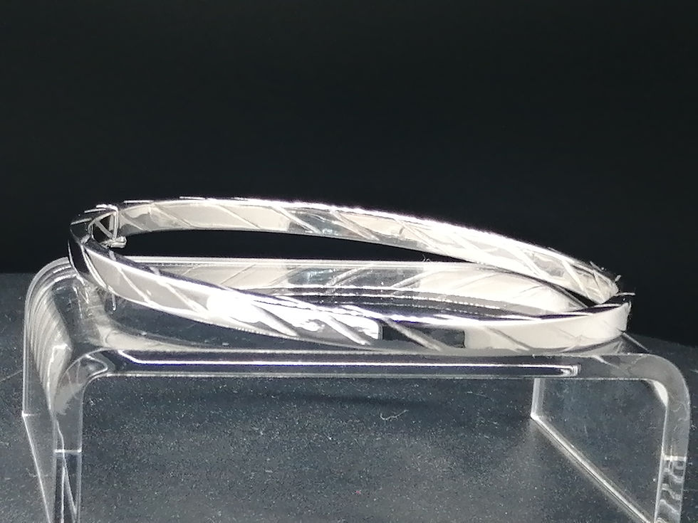 Thumbnail: 9ct White Gold Flat Cable Twist Bangle