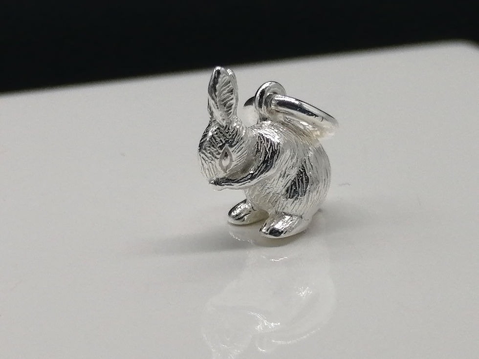 Thumbnail: 925 Silver Shy Baby Bunny Rabbit
