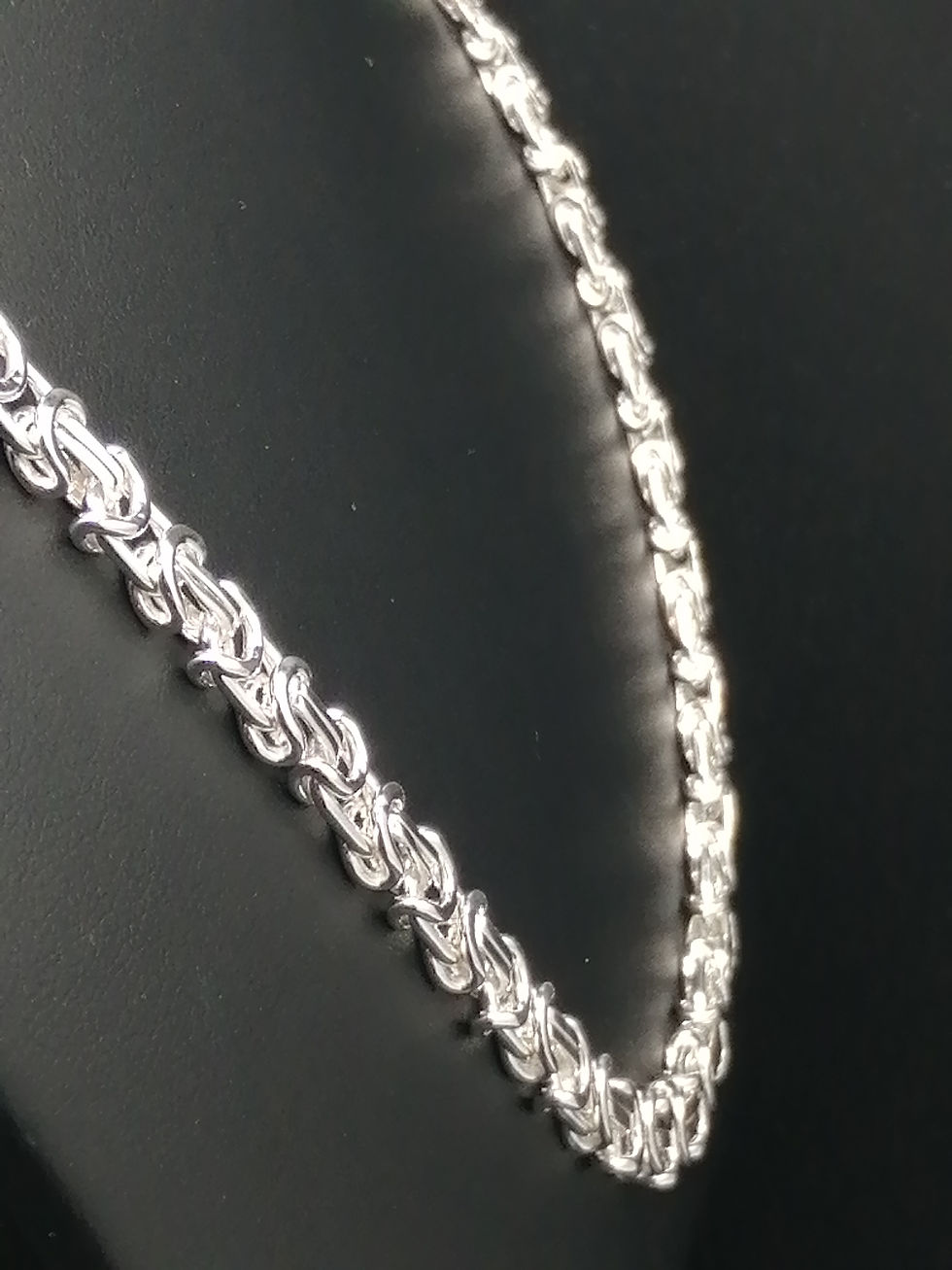 Thumbnail: 925 Silver Flat Byzantine Chain