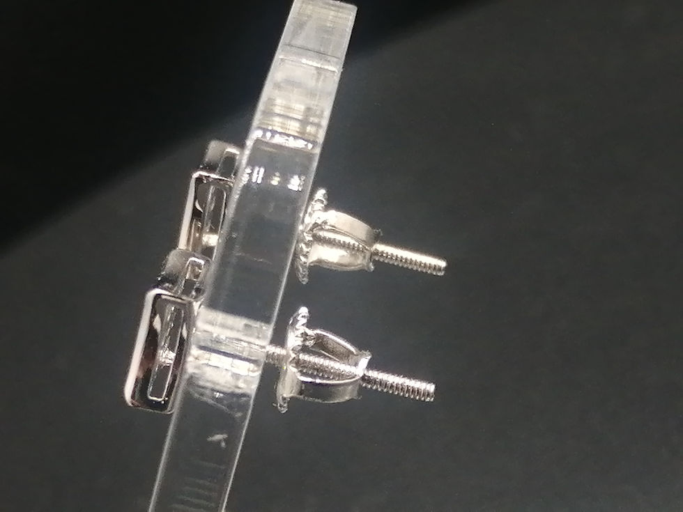 Thumbnail: 925 Silver CZ Iced Square Screw Stud Earrings