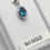 Thumbnail: 9ct White Gold Blue Topaz Rub Over Oval Pendant