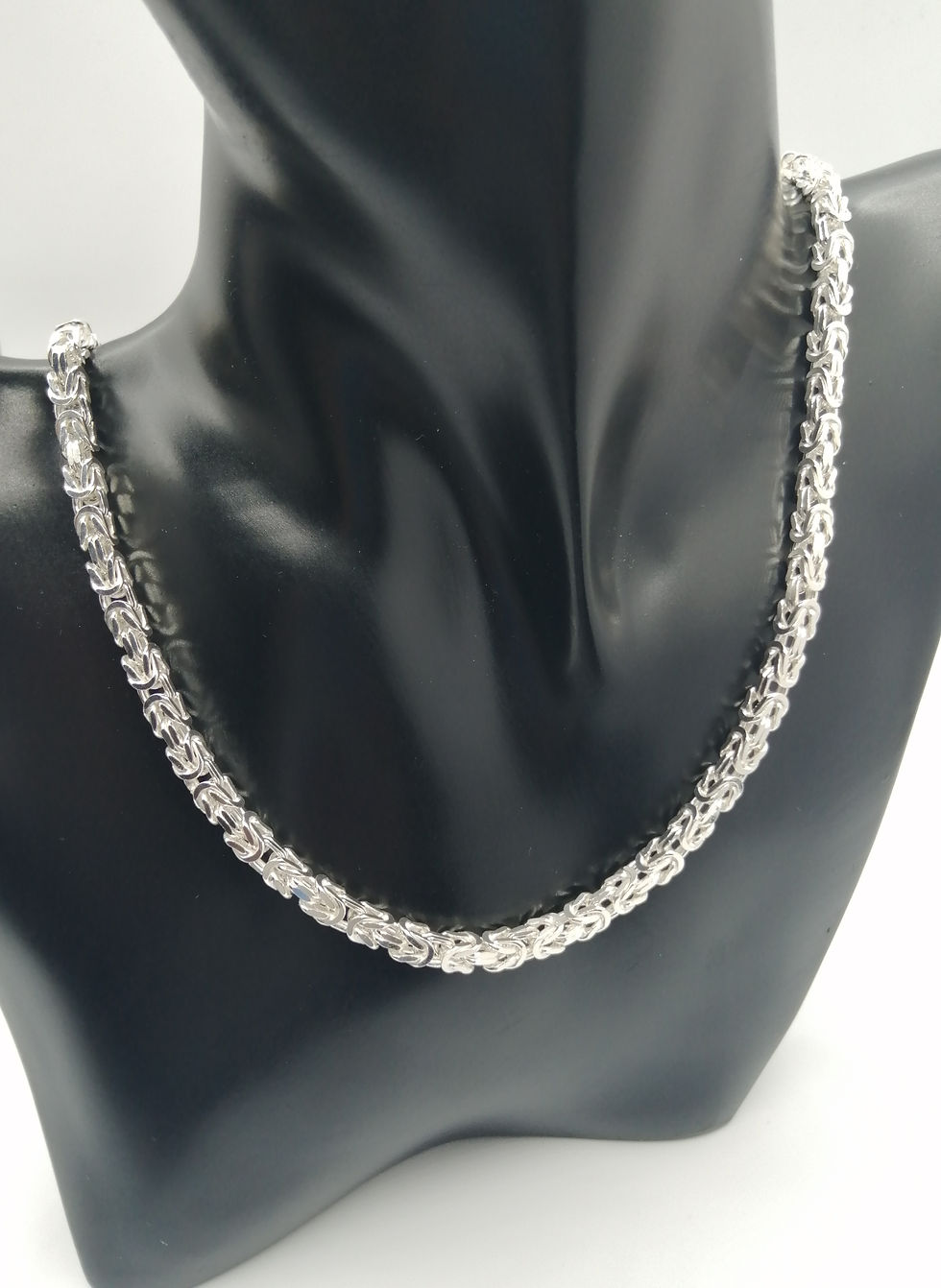 Thumbnail: 925 Silver Square Byzantine Chain - 4.5mm