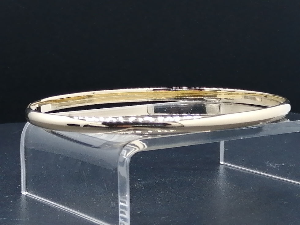 Thumbnail: 9ct Yellow Gold D-Shape Oval Push On Bangle