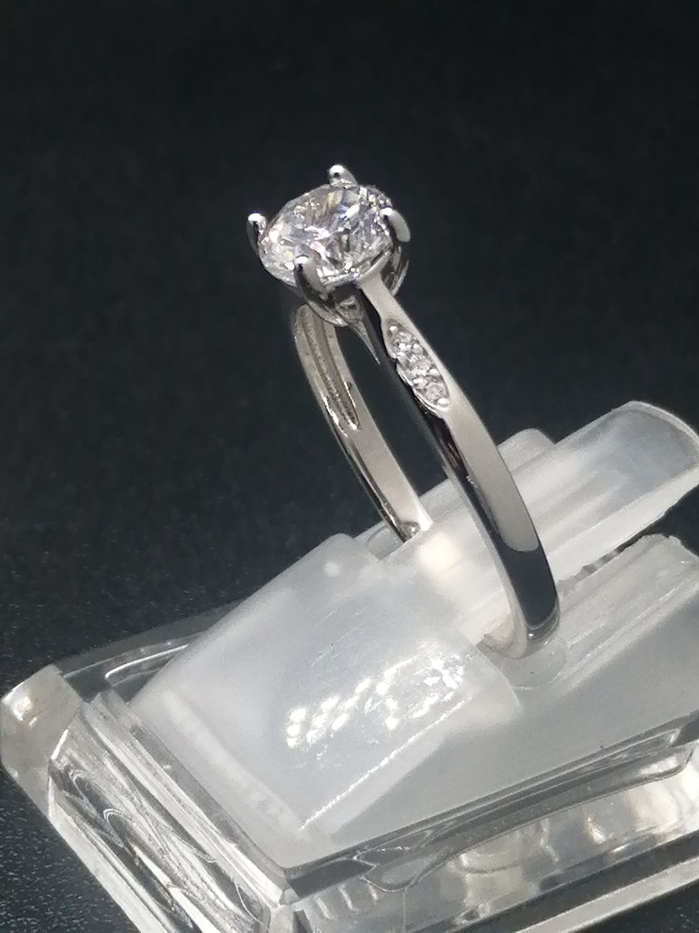 Thumbnail: 925 Silver CZ Solitaire Ring