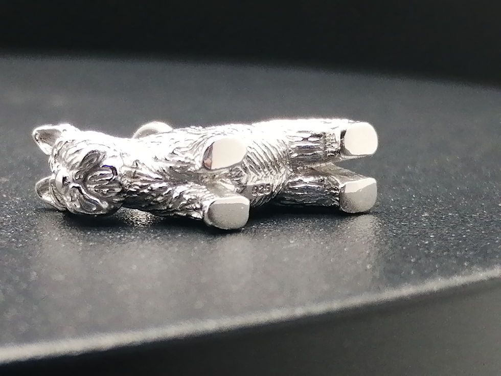 Thumbnail: 925 Silver Scottie Dog Pendant Charm