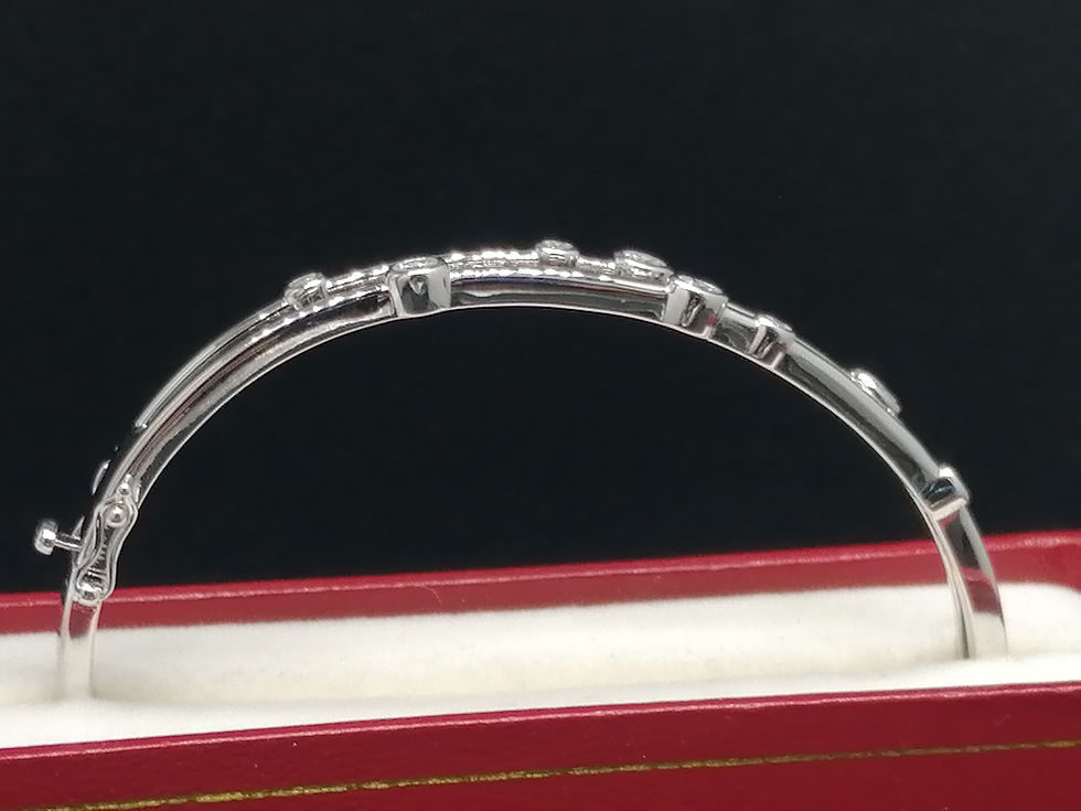 Thumbnail: 925 Silver CZ Bubble Art Bangle