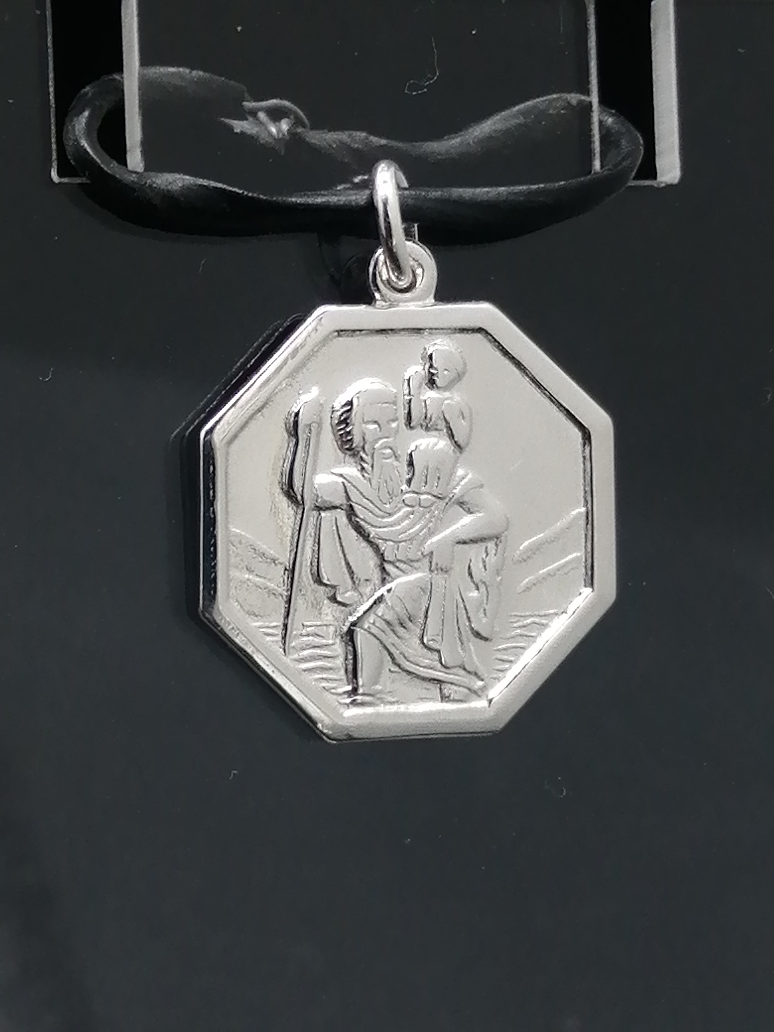 925 Silver Hexagon St Christopher Pendant