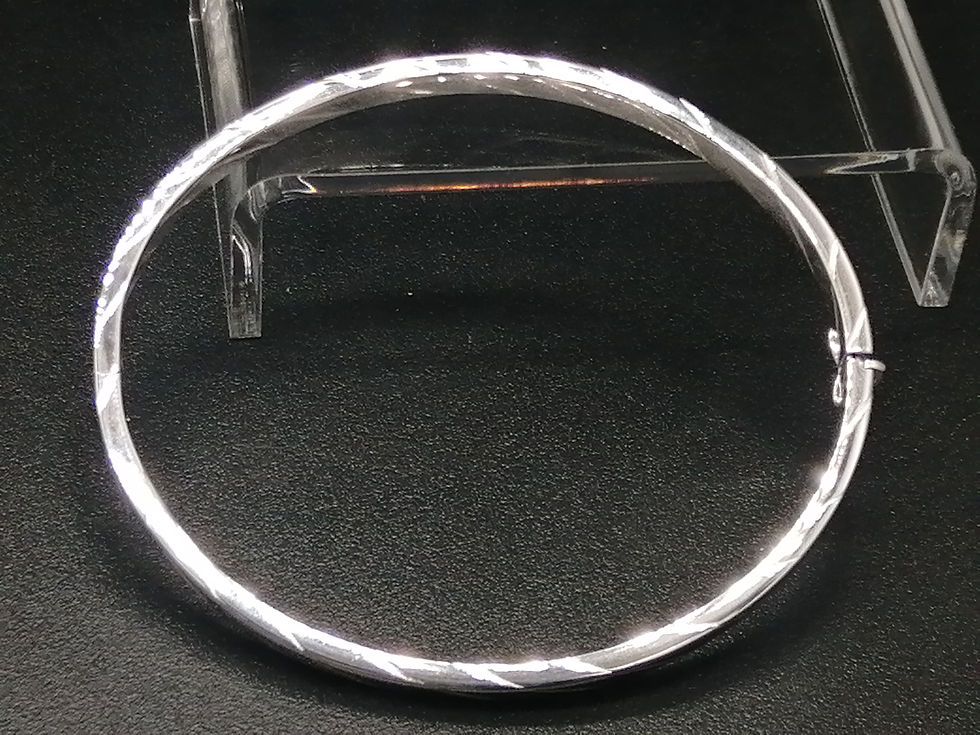 Thumbnail: 9ct White Gold Flat Cable Twist Bangle