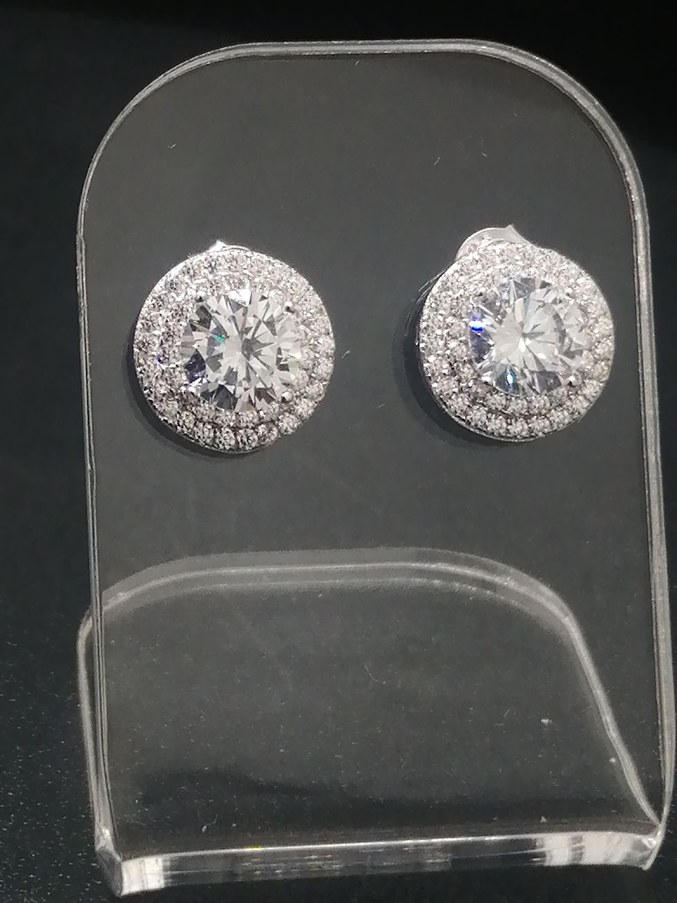 Thumbnail: 925 Silver CZ Cluster Stud Earrings