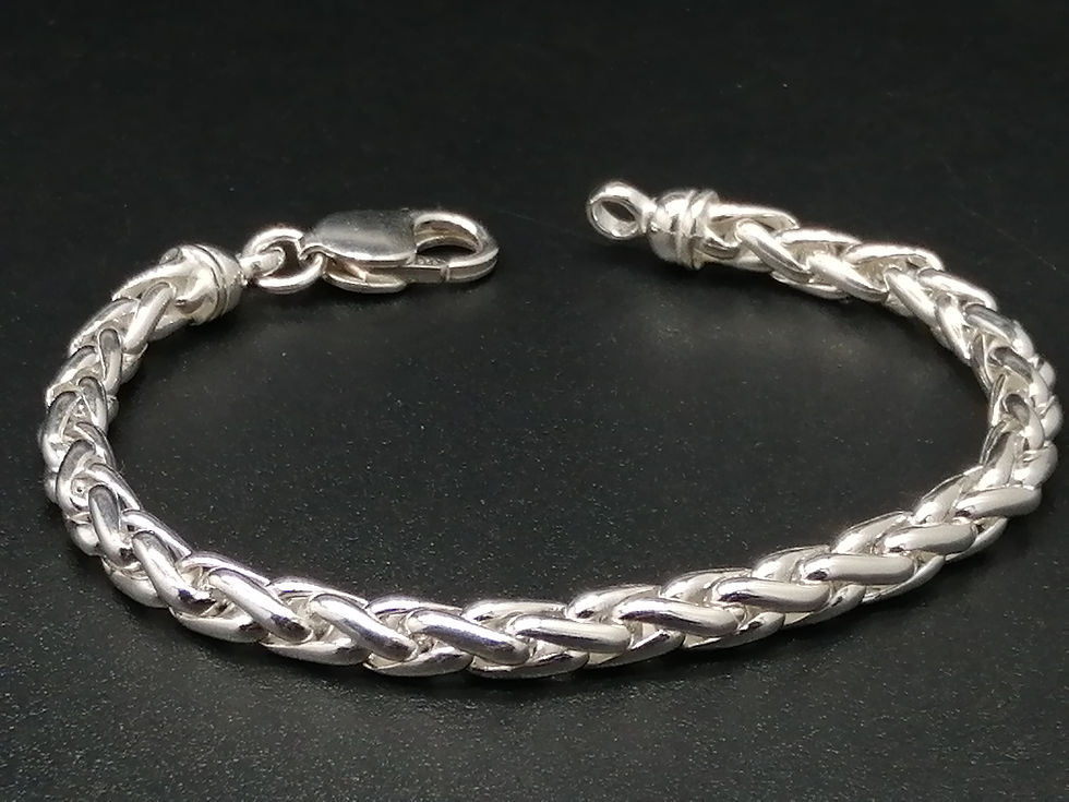 Thumbnail: 925 Silver Smooth Spiga Bracelet