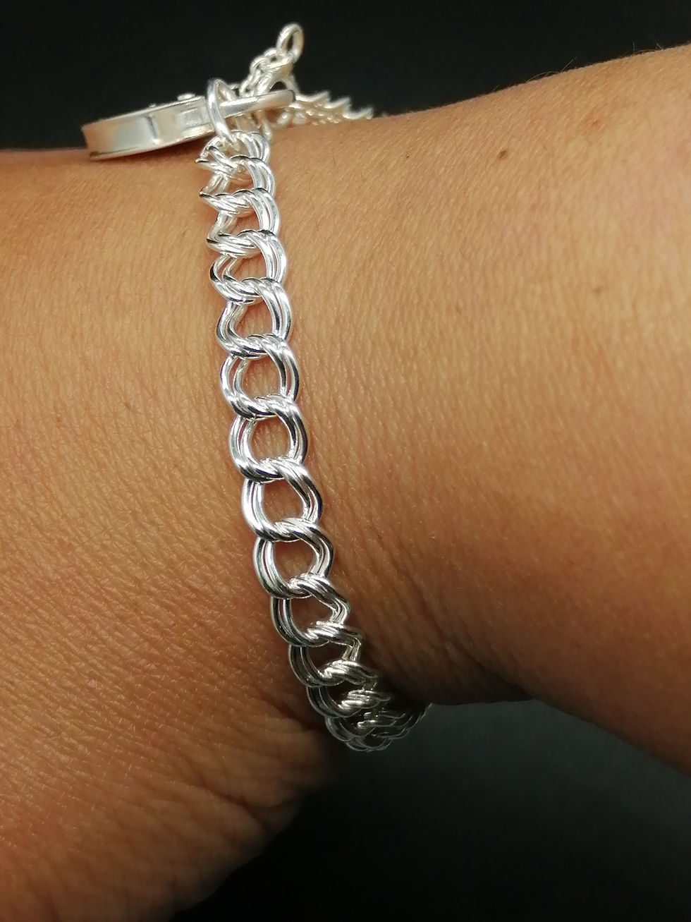 Thumbnail: 925 Silver Double Charm Bracelet