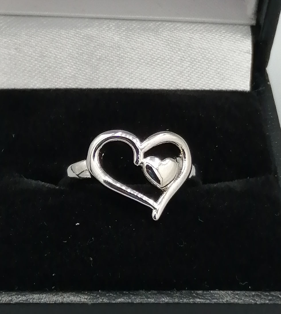 Silver Double Hearts Ring