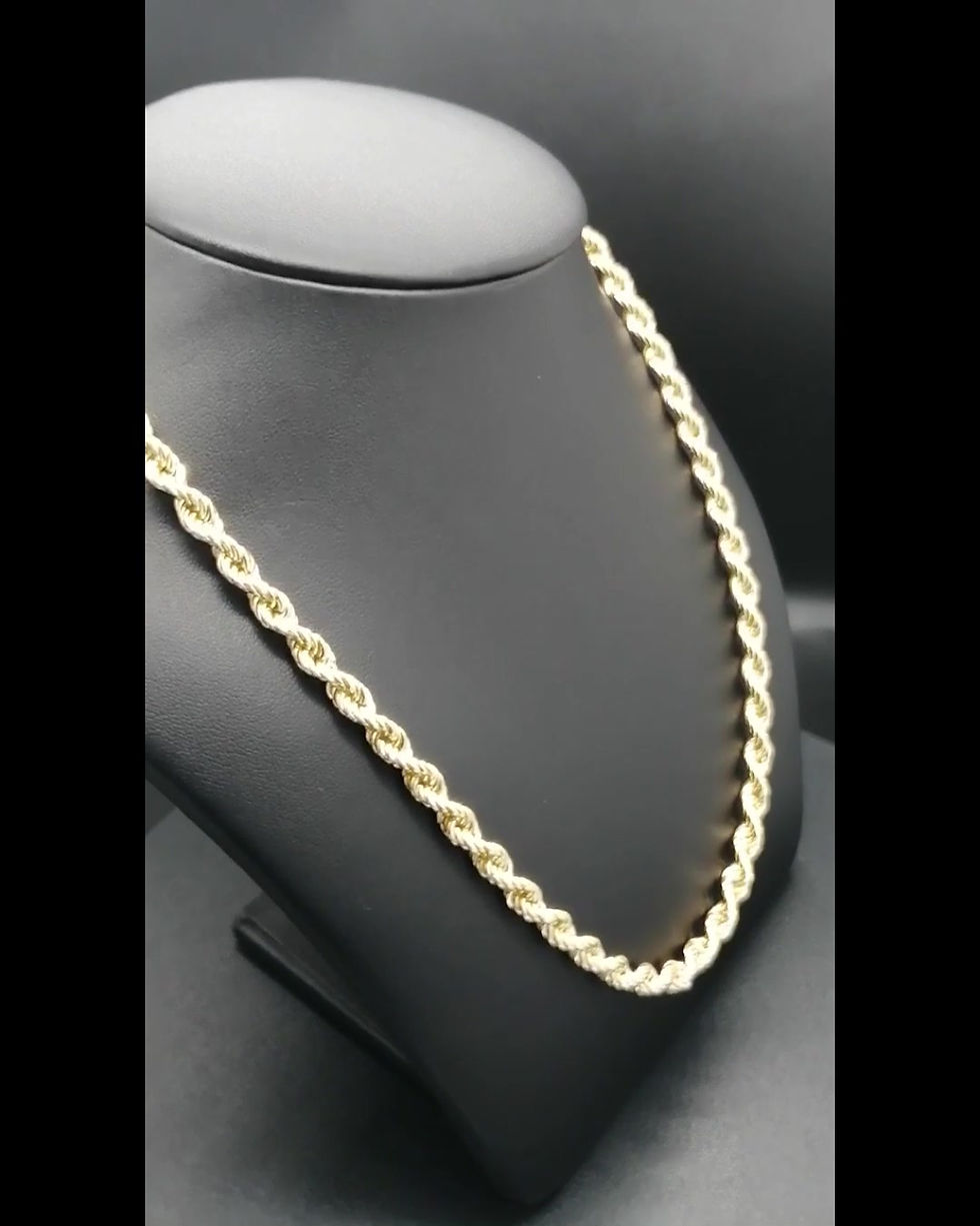 Thumbnail: 9ct Yellow Gold Rope Chain - 5.5mm