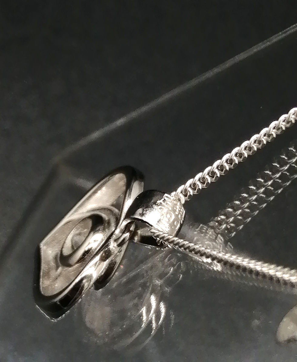 Thumbnail: 925 Silver CZ Heart Hug Pendant