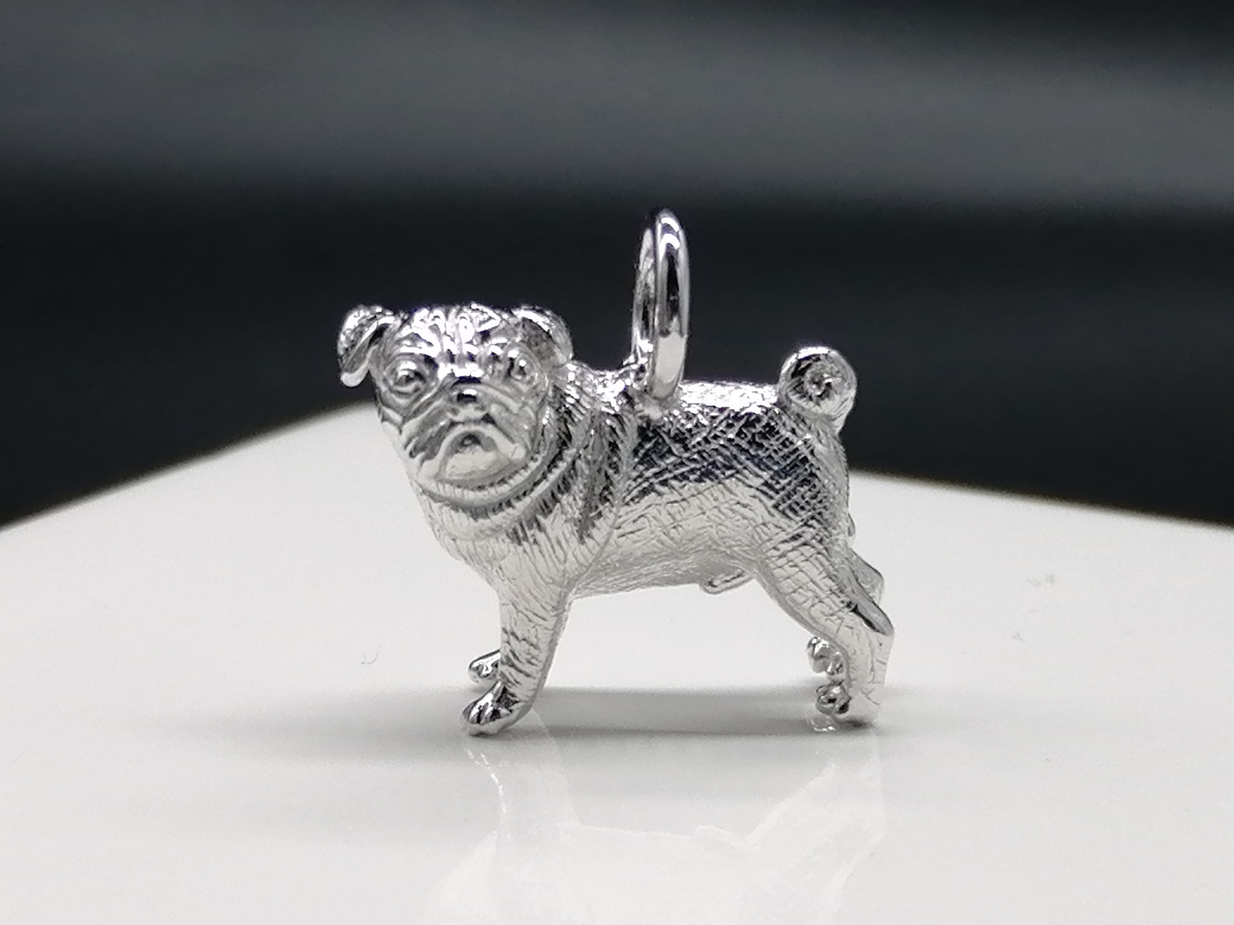925 Silver Pug Dog Charm