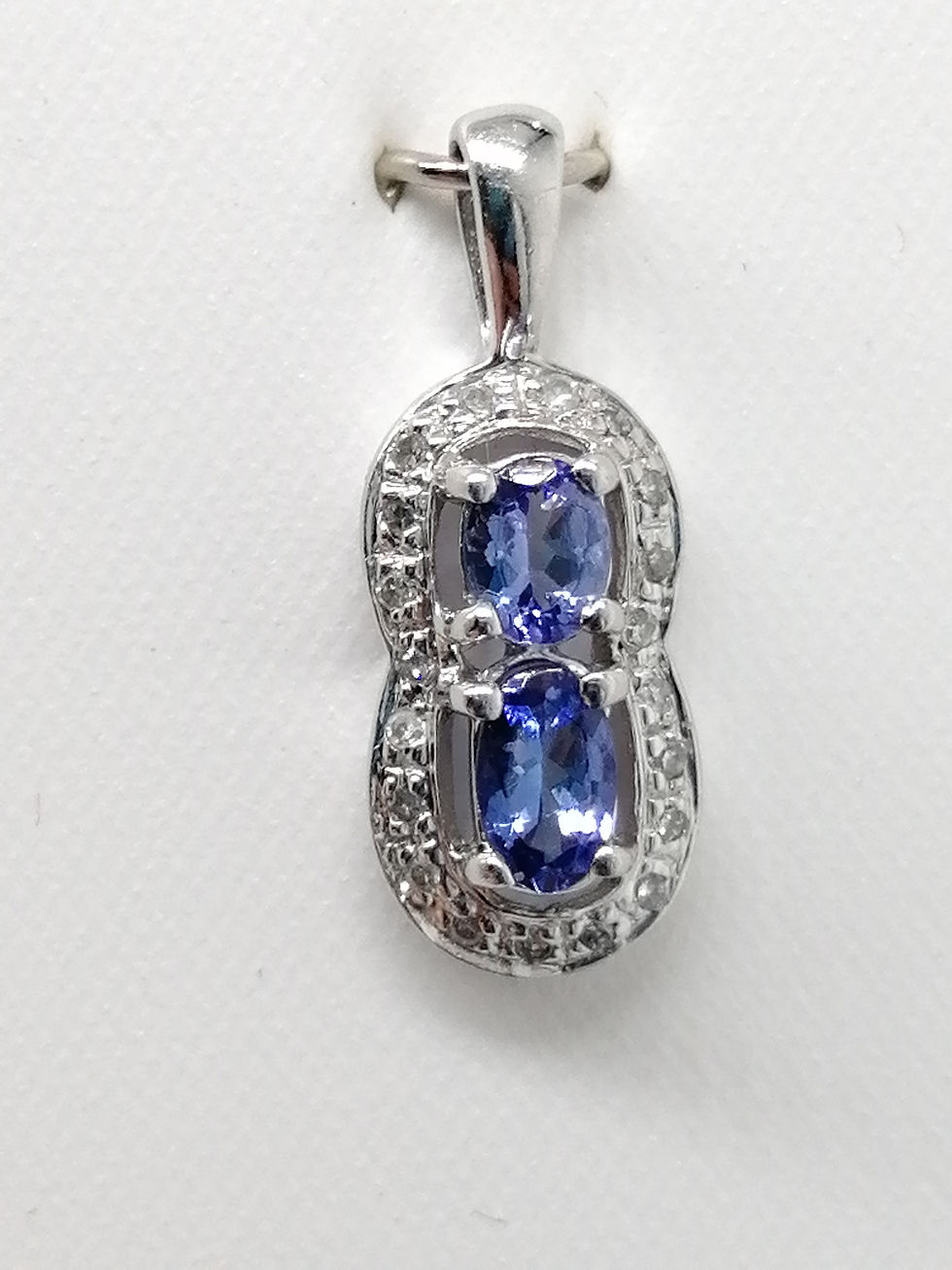 Thumbnail: 9ct White Gold Tanzanite & Diamond Cluster Pendant