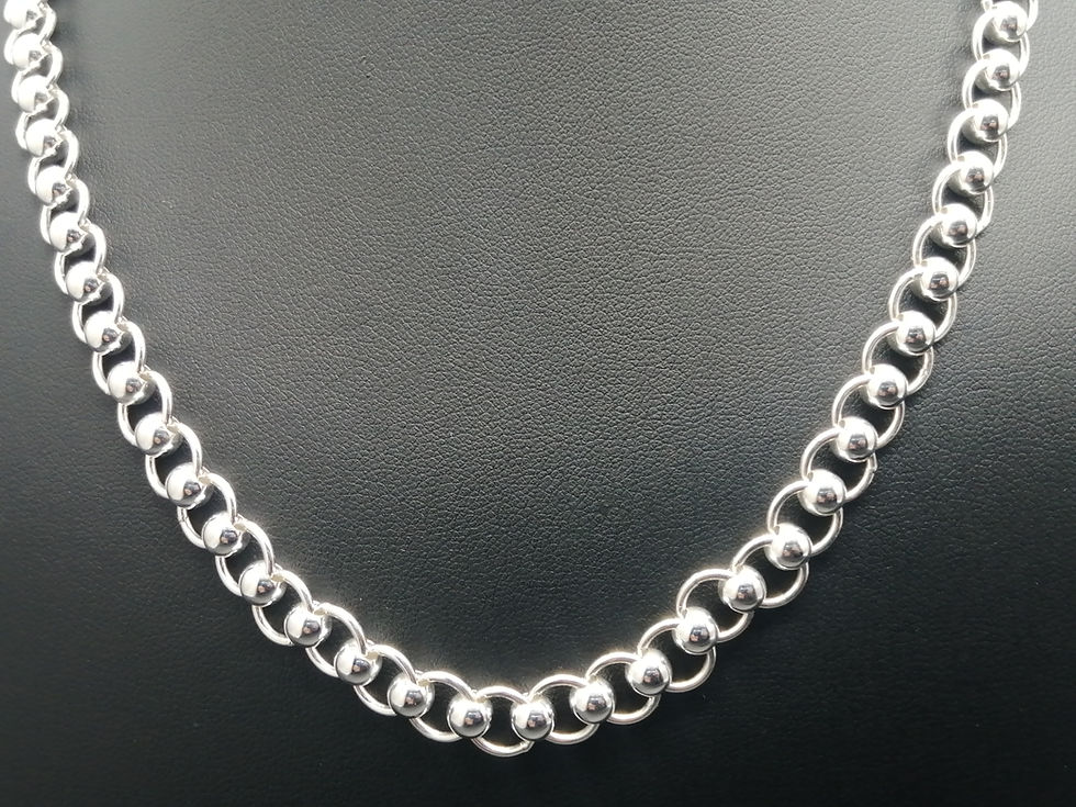 Thumbnail: 925 Silver Open Rollerball Chain