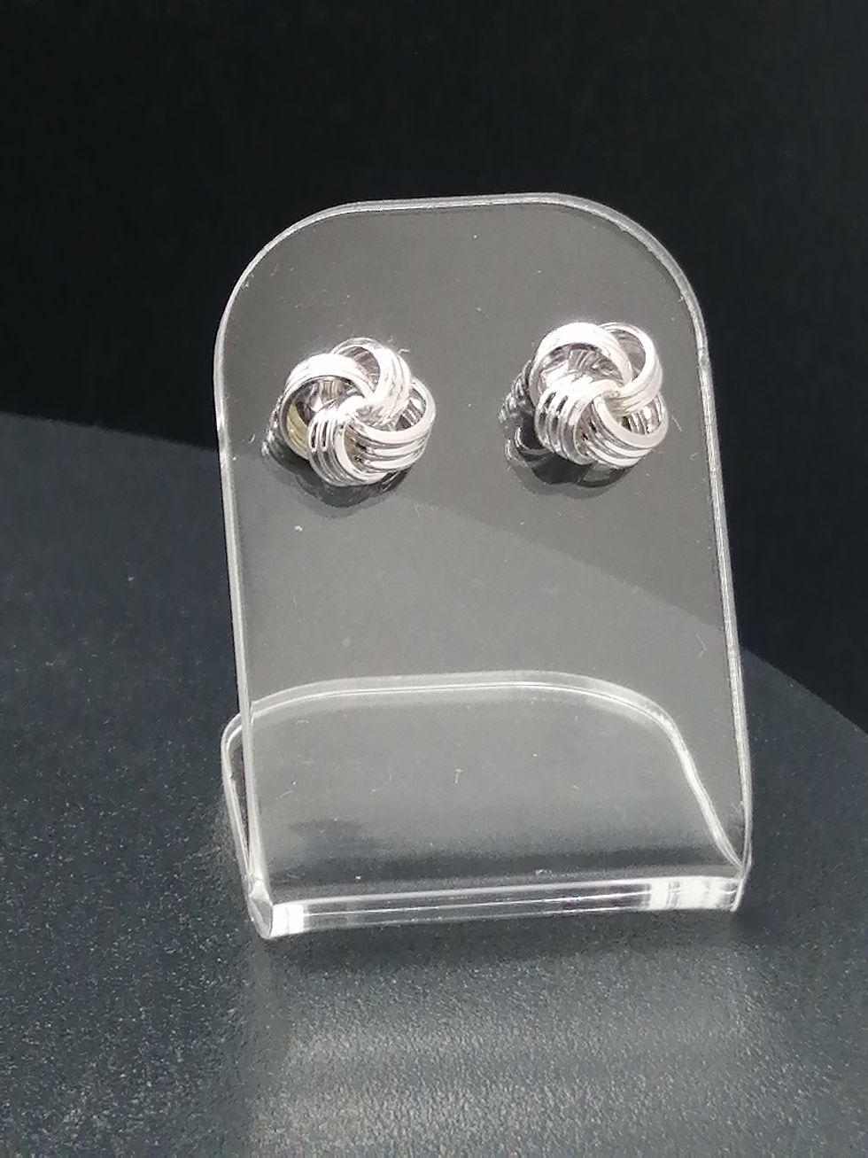 Thumbnail: 9ct White Gold Open Knot Stud Earrings